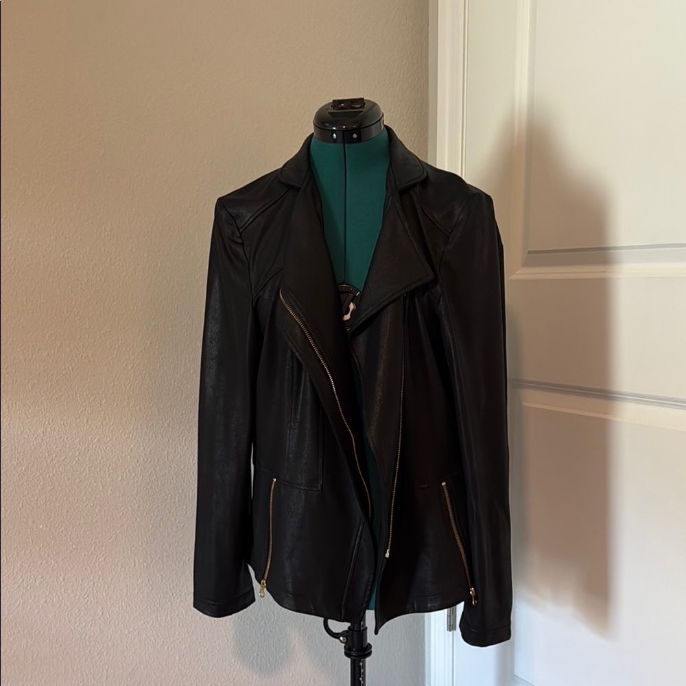 Clara Sun Woo Black Liquid Leather Jacket